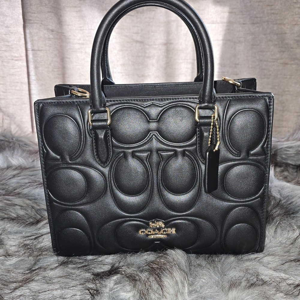 Coach Black Embossed Satchel